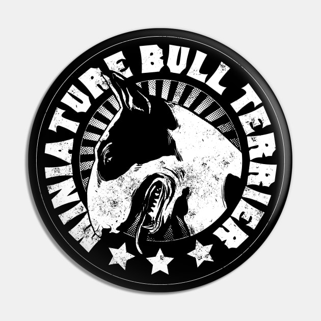 Miniature Bullterrier Pin by Black Tee Inc