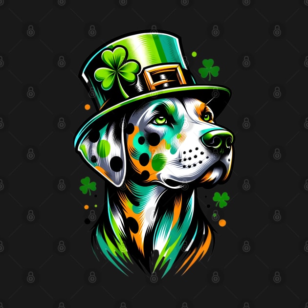 Catahoula Leopard Dog in Saint Patrick's Day Spirit by ArtRUs