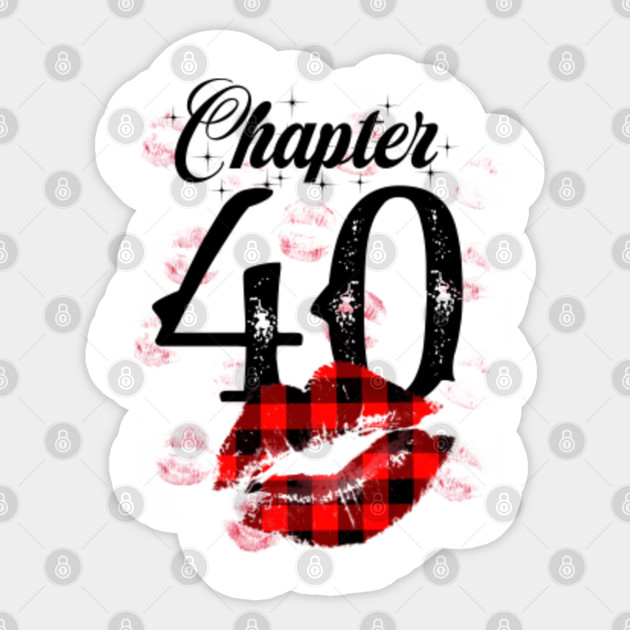 Chapter 40 Sexy Lips Buffalo Plaid Happy 40th Birthday Women