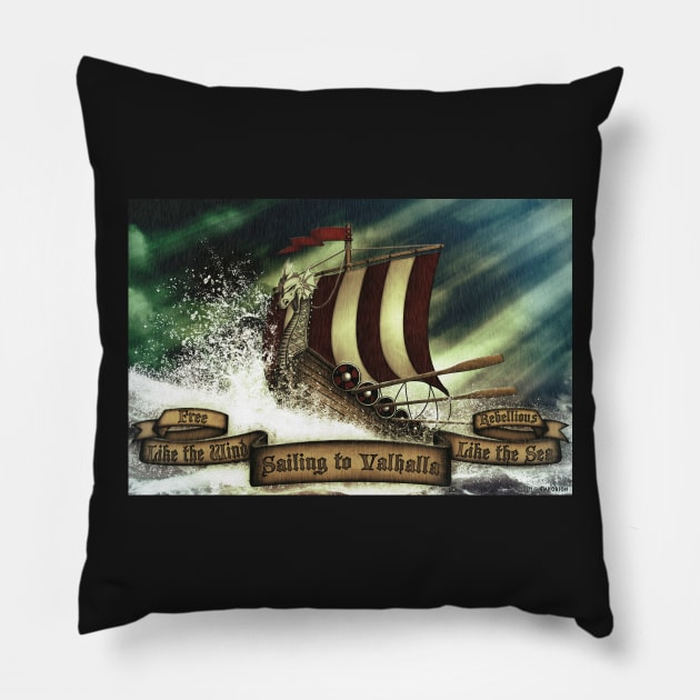 Sailing to Valhalla Pillow by Emporion