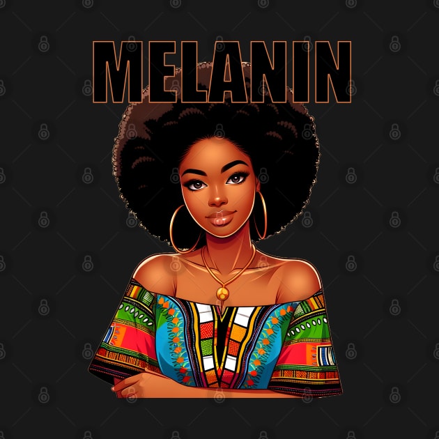 Melanin Afrocentric Black Pride Afro Queen by Merchweaver