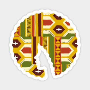 Afro Hair Woman with African Pattern, Black History Magnet