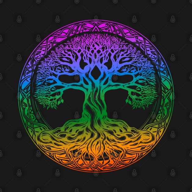 Tree of Life Celtic Colorful Rainbow Graphic by Pine Hill Goods