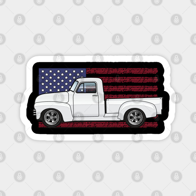 White Truck Usa Flag Chevy Truck Magnet Teepublic Au