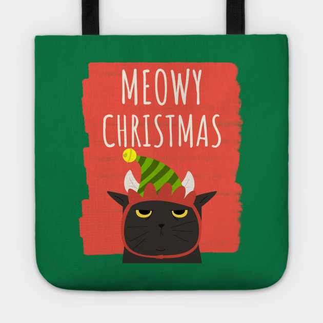 Funny Cat Merry Christmas Holiday Christmas Cat Tote Teepublic