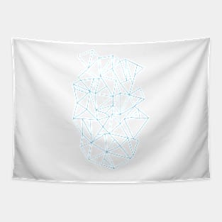 Abstraction Outline Sky Blue Tapestry