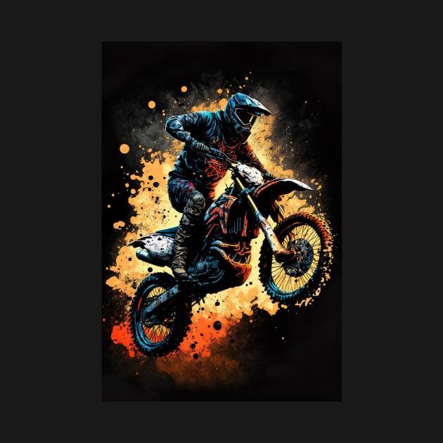 Dirt Bike With Paint Orange Splash Design by KoolArtDistrict