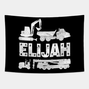 Kids Personalized Kids Name Construction Excavator Elijah Tapestry