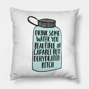 Drink Some Water Dehydrated Bitch Pillow