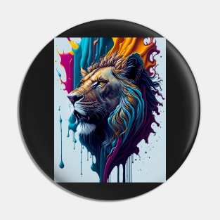 Splash Art of a Lion Pin