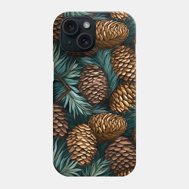 Pinecone and branches Phone Case by StudioIris