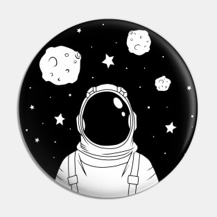 Astronaut and Asteroids Pin