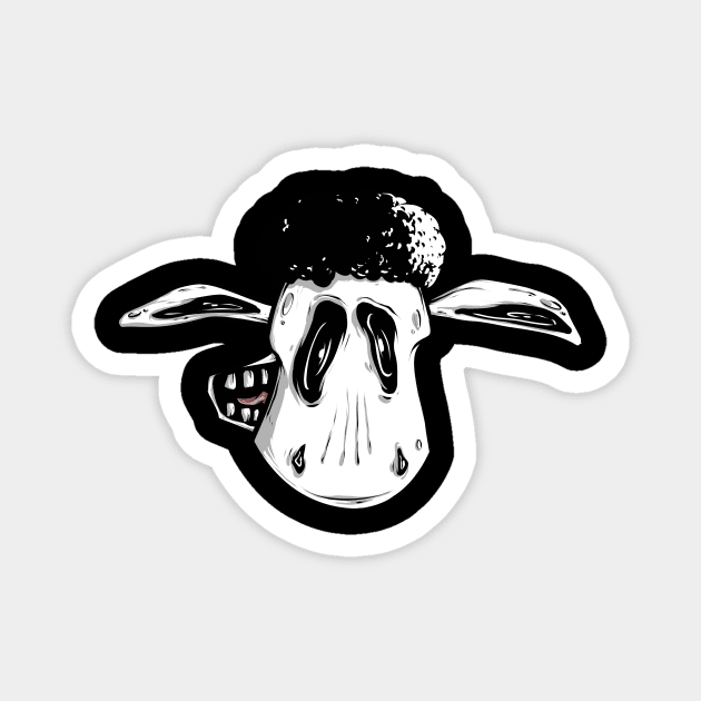 Skull Of Shaun The Sheep Magnet by Shtwork