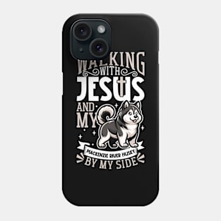 Jesus and dog - Mackenzie River Husky Phone Case