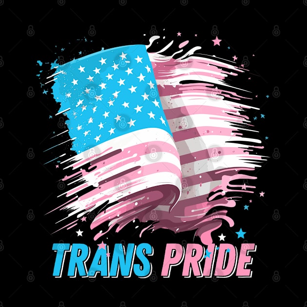 Transgender USA Vintage-Look Flag Design by DankFutura