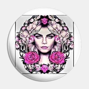 Cara with roses Pin