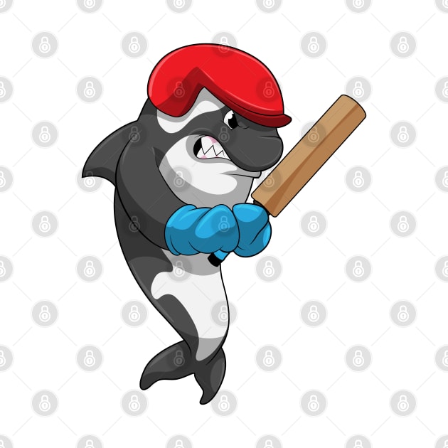Killer whale at Cricket with Cricket bat by Markus Schnabel