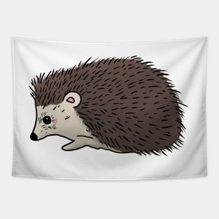 Cute hedgehog hand drawn walking to the left Tapestry