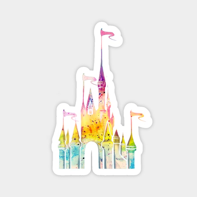 Watercolor Castle Magnet by digitaldoodlers