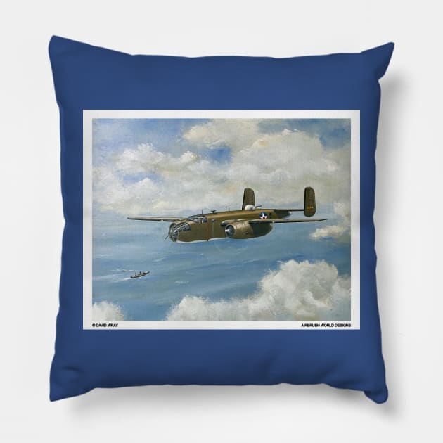 B-25 Mitchell WW2 Plane Pillow by Airbrush World