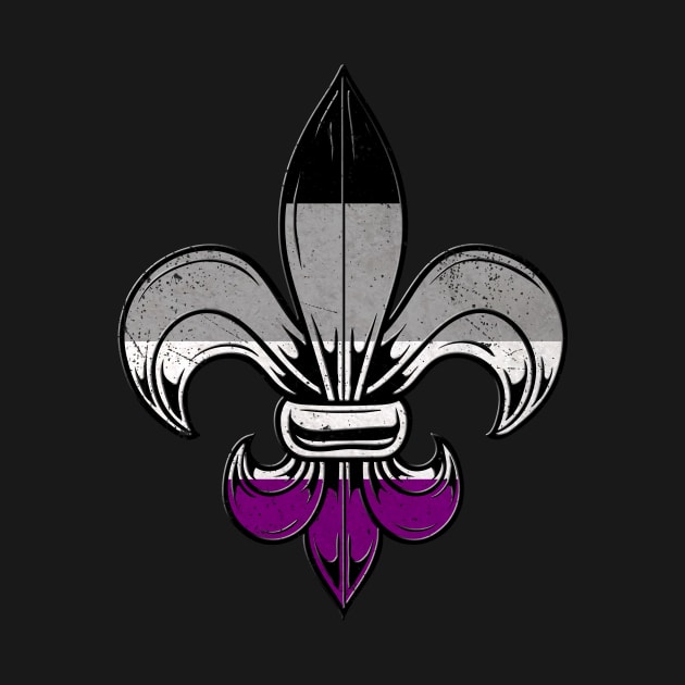 Asexual Pride Flag Fleur de Lis T-Shirt by wheedesign