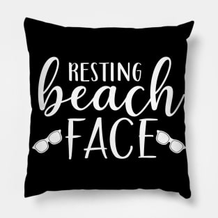 Resting Beach Face. Funny Design for Relaxing. Pillow