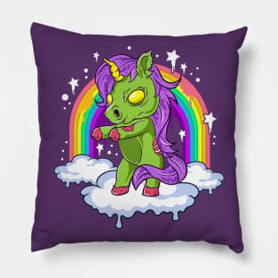 Zombie Unicorn Halloween Horror Funny Cute Pillow