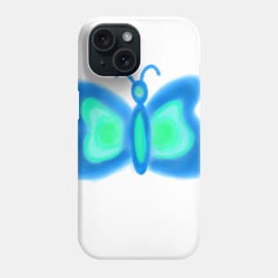 blue green watercolor abstract butterfly design Phone Case