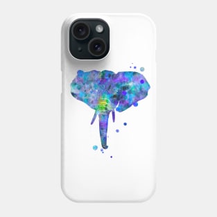 Elephant Head Watercolor Painting Phone Case