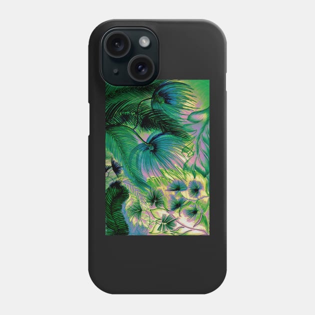 TROPICAL PASTEL ART  MIAMI FERNS FLOWERS PALM  DECO PRINT Phone Case by jacquline8689