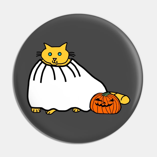 Chonk Cat Getting Ready for Halloween Horror Pin by ellenhenryart