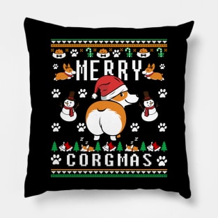 Merry Corgmas Christmas Sweater Pillow