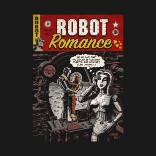 Robot Romance Comic Red (small) T-Shirt