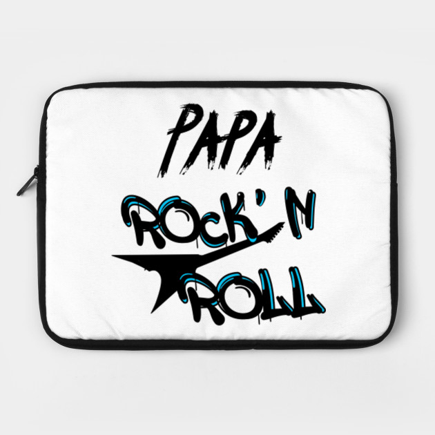 Papa Rock N Roll Guitare Rockeur Cadeau Humour Papa Rockn Roll Laptop Case Teepublic