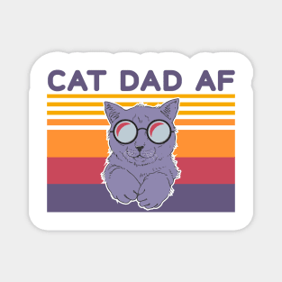 Cat Dad Af Glasses Vintage Magnet