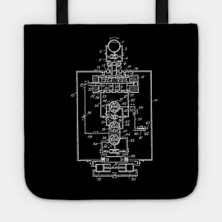 Hydraulic Steering Plant for Ships Vintage Patent Hand Drawing Tote