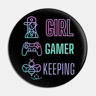 Girl Gamer Beekeeping Pin