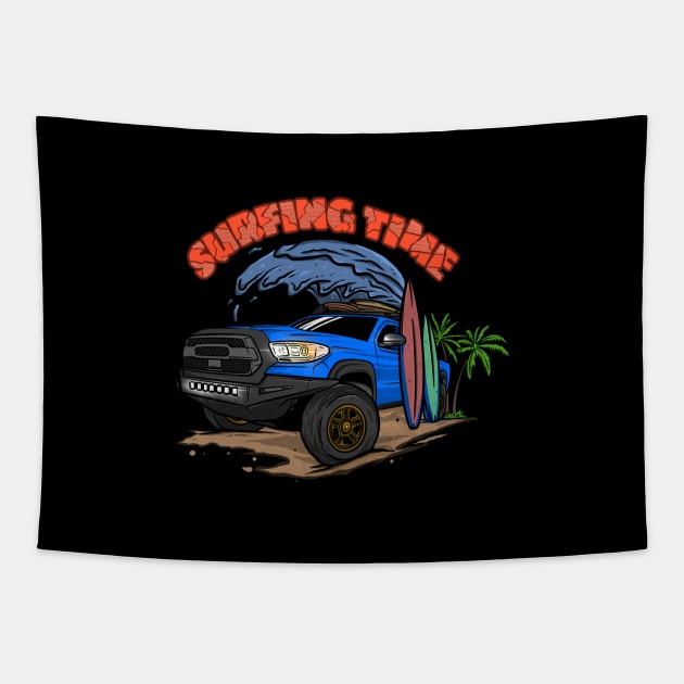 4Runner Toyota Surfing Time Holiday - Blue Tapestry by 4x4 Sketch