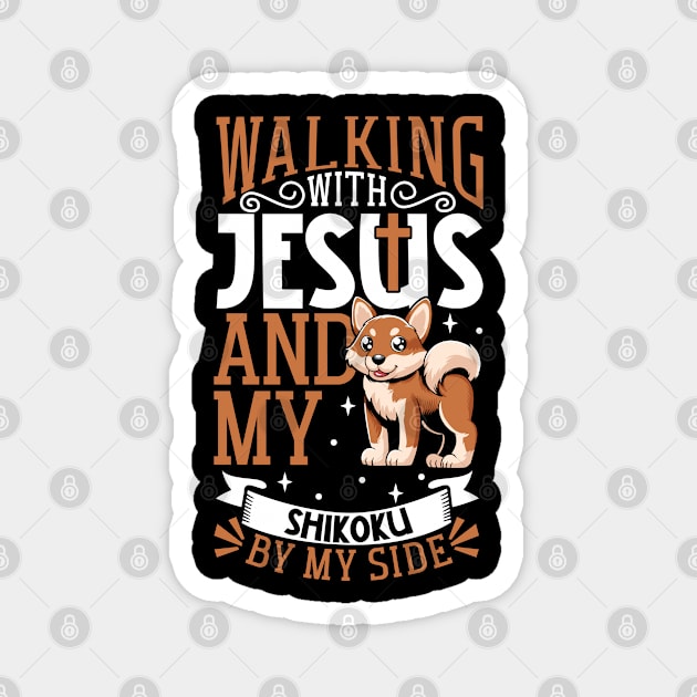 Jesus and dog - Shikoku Inu Magnet by Modern Medieval Design