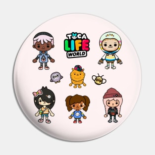 Toca Boca World | Cute Characters Pack of 9 Squad Pin