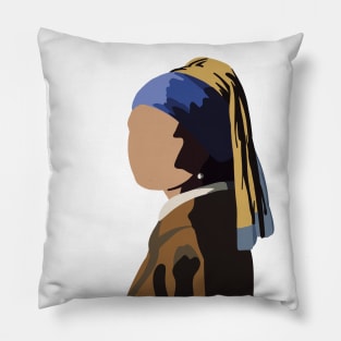 Minimal Girl with Pearl Earring Pillow