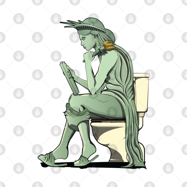 Statue of Liberty on the Toilet by InTheWashroom