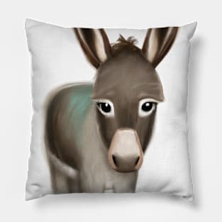 Cute Mule Drawing Pillow