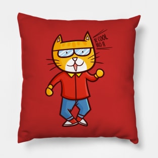 Cool Worker Cat Pillow