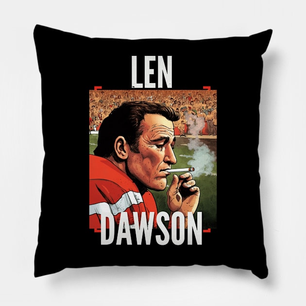 Len Dawson Halftime smoke cigarettes , Kansas city chiefs Pillow by Nasromaystro