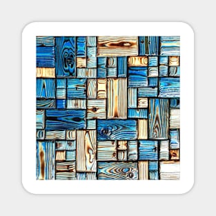 Escape (blue burned wood art) Magnet