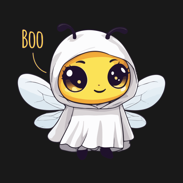 Kawaii Halloween Ghost Boo Bee by Rishirt