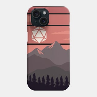 Sunset Over Mountains Polyhedral Dice Sun Tabletop RPG Landscape Phone Case