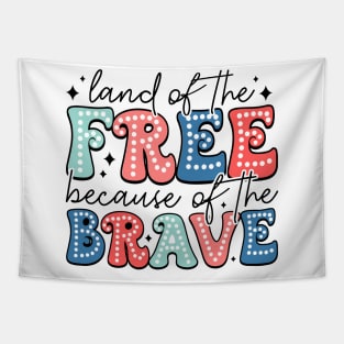 America Land Of The Free Because Of The Brave Retro Tapestry