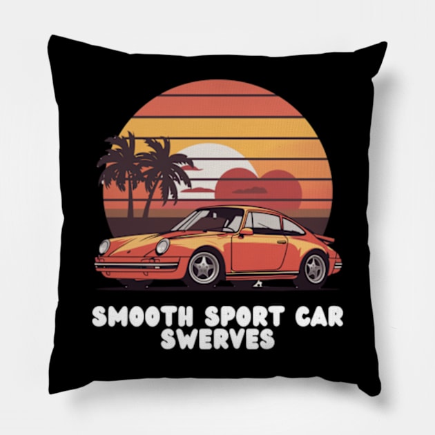 Smooth Sport Car Sunset Vibes Pillow by Via Lactea Design